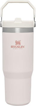 STANLEY IceFlow Flip Straw Tumbler with Handle 30 oz | Twist On Lid and Flip Up Straw | Leak Resistant Water Bottle | Insulated Stainless Steel |BPA-Free | Rose Quartz