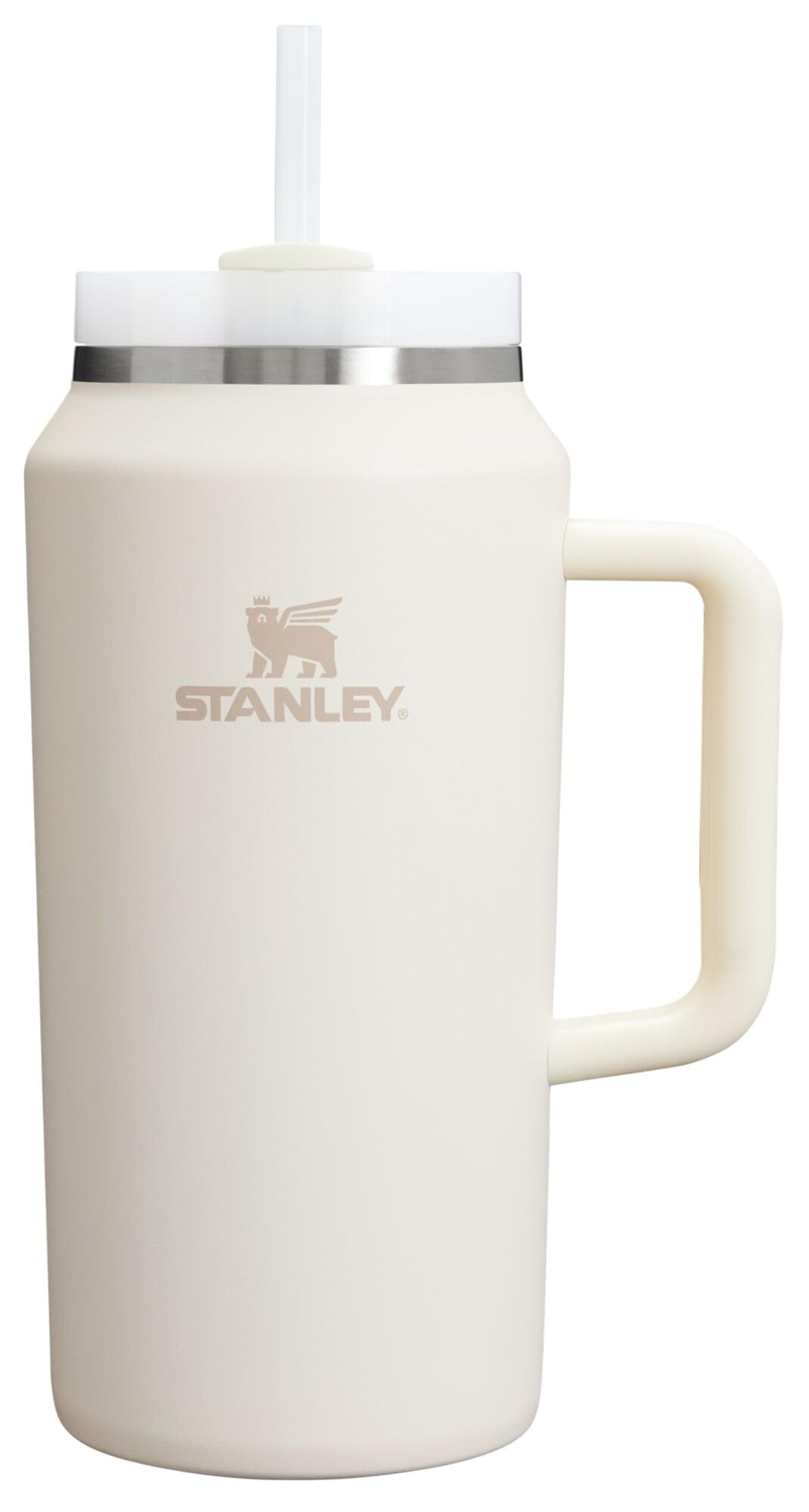 STANLEY Quencher H2.0 Tumbler with Handle and Straw 40 oz | Flowstate 3-Position Lid | Cup Holder Compatible for Travel | Insulated Stainless Steel Cup | BPA-Free | Cream 2.0