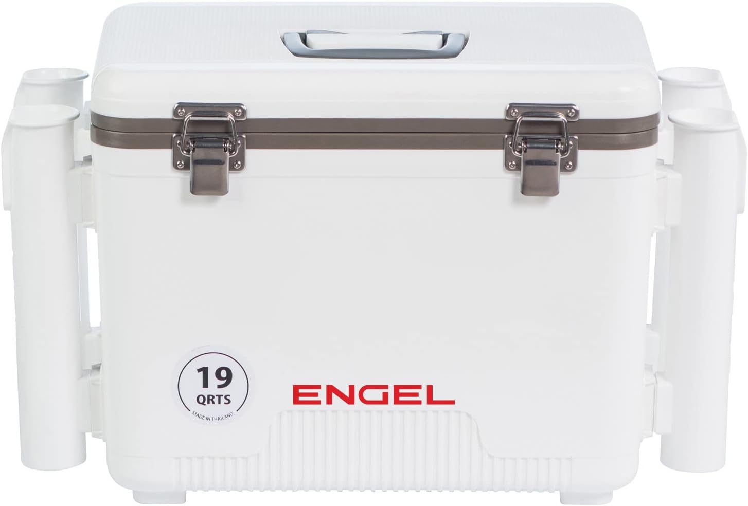 Engel UC19 19qt Leak-Proof, Air Tight, Fishing Drybox Cooler with Built-in Fishing Rod Holders, Also Makes The Perfect Small Hard Shell Lunchbox for Men and Women