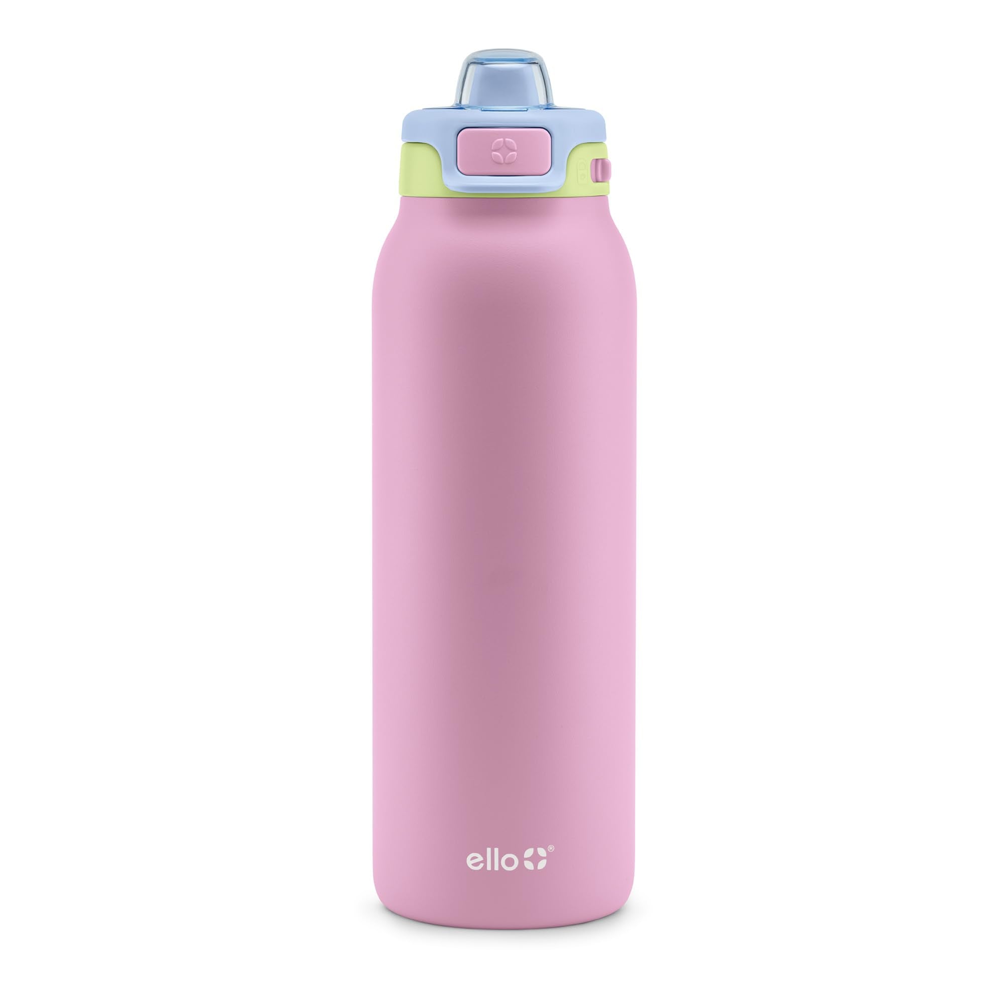 Ello Pop & Fill Insulated Stainless Steel Water Bottle with Quick Fill Lid, Leakproof Locking, Sip or Chug Spout, BPA-Free, Double Wall Vacuum Insulated for Sports, Travel & School- 22oz / 32oz / 40oz