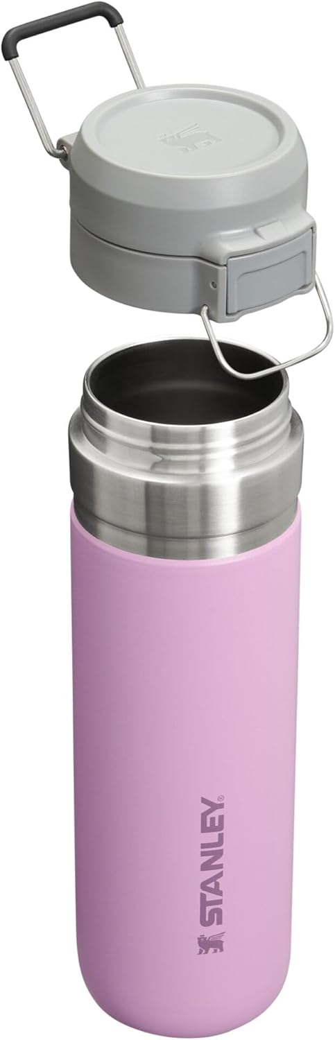STANLEY Quick Flip GO Water Bottle 24 oz | Push Button Lid | Leakproof and Packable for Travel and Sports | Insulated Stainless Steel | BPA-Free | Lilac 2.0
