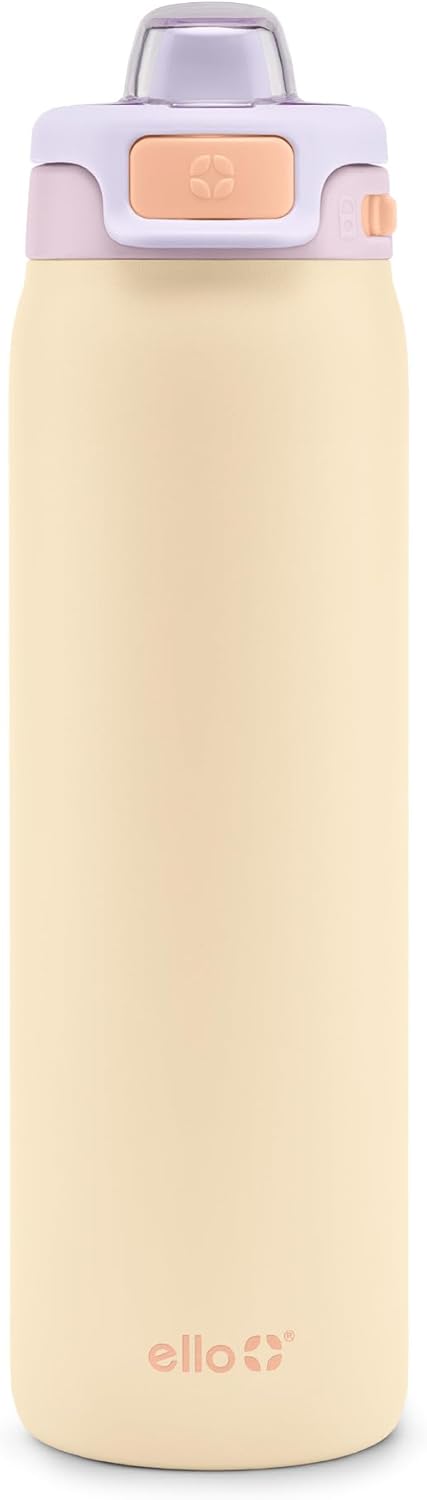 Ello Pop & Fill Insulated Stainless Steel Water Bottle with Quick Fill Lid, Leakproof Locking, Sip or Chug Spout, BPA-Free, Double Wall Vacuum Insulated for Sports, Travel & School- 22oz / 32oz / 40oz