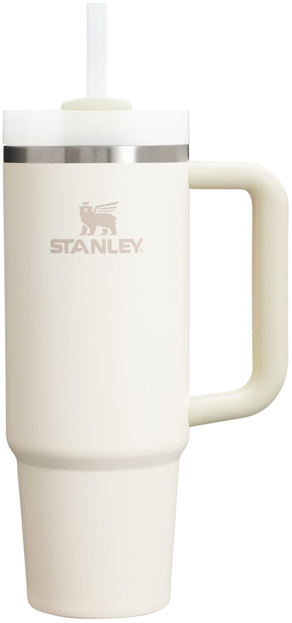 STANLEY Quencher H2.0 Tumbler with Handle and Straw 40 oz | Flowstate 3-Position Lid | Cup Holder Compatible for Travel | Insulated Stainless Steel Cup | BPA-Free | Cream 2.0