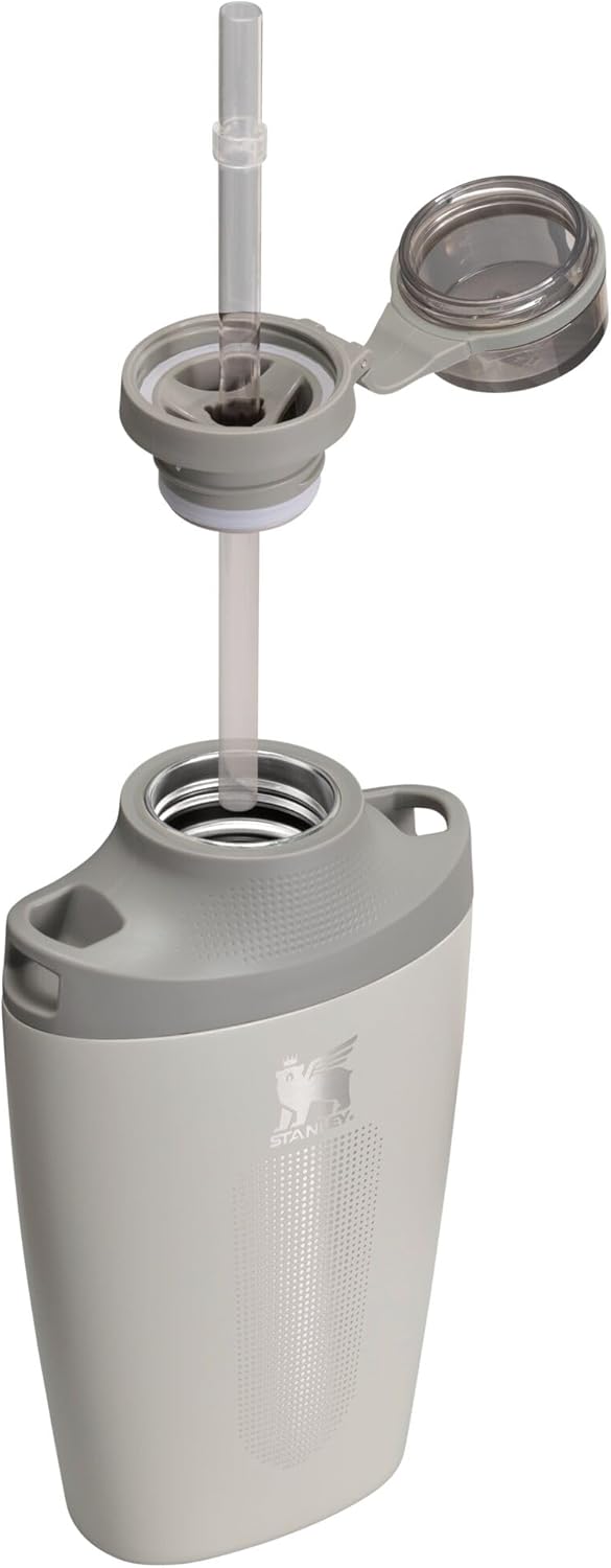 Stanley Cross Bottle 23 oz | Travel Water Bottle with Jacquard Strap | Leakproof Tritan Lid with Removable Straw | Insulated Stainless Steel | BPA-Free | Ash