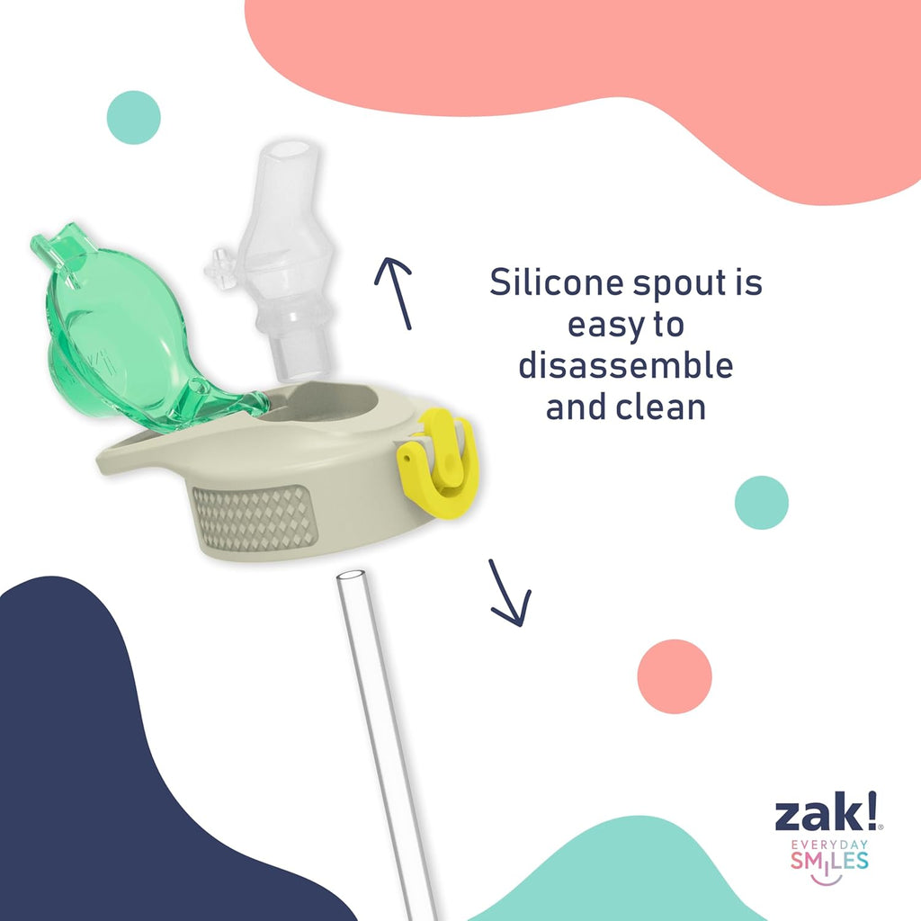 Zak Designs Minecraft Sage Water Bottle For School or Travel, 25oz Durable Plastic Water Bottle With Straw, Handle, and Leak-Proof, Pop-Up Spout Cover (Creeper)