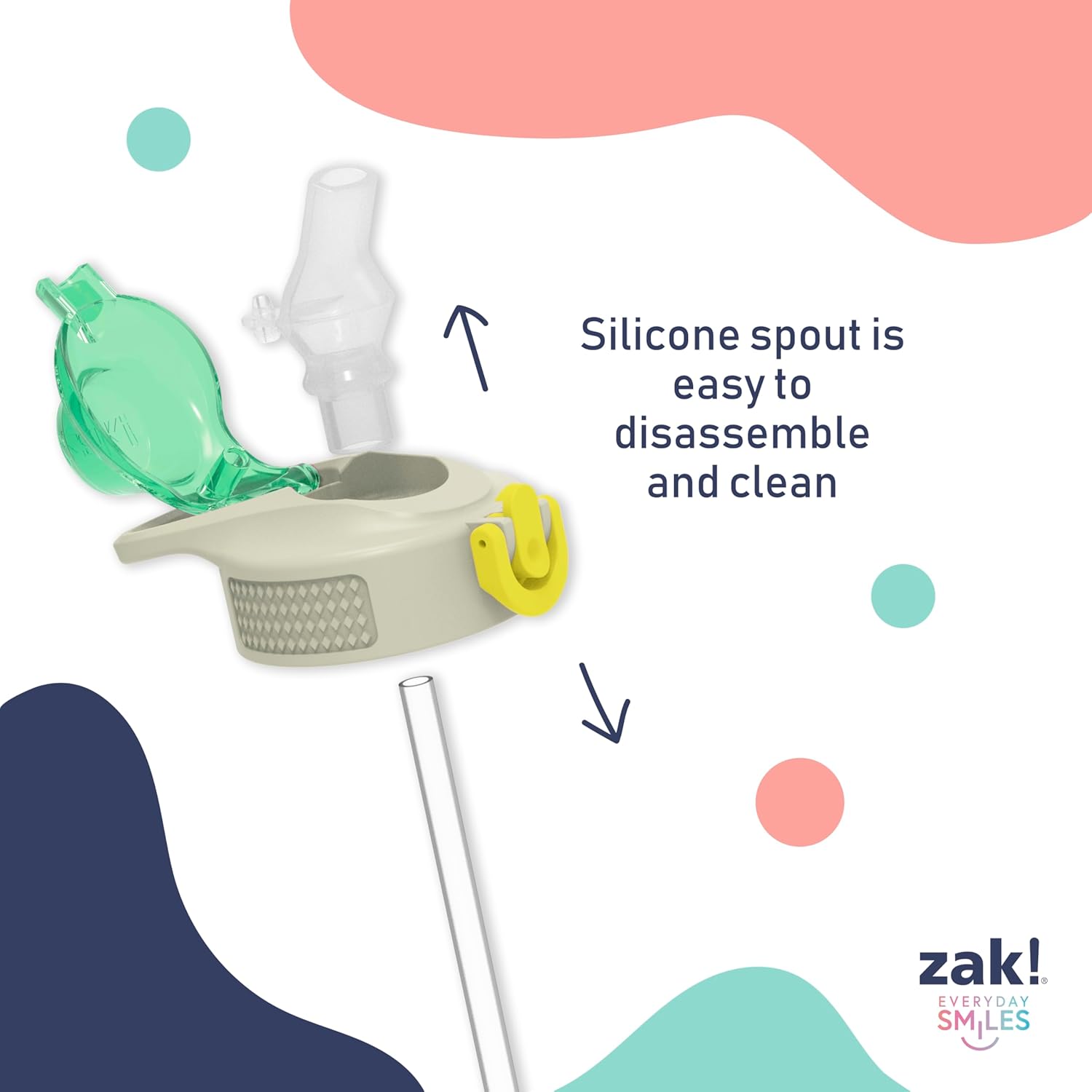 Zak Designs Minecraft Sage Water Bottle For School or Travel, 25oz Durable Plastic Water Bottle With Straw, Handle, and Leak-Proof, Pop-Up Spout Cover (Creeper)