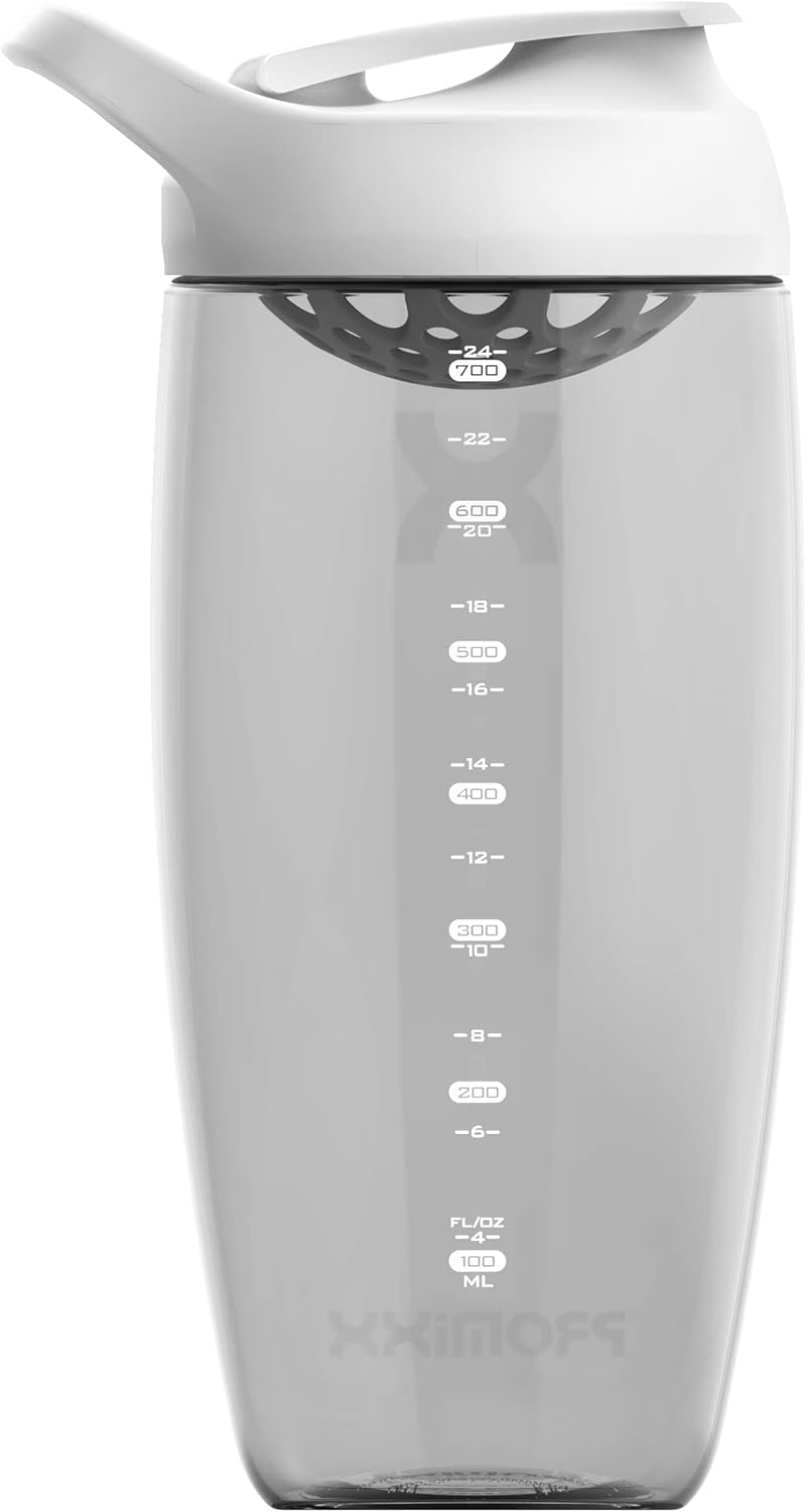 Promixx Pursuit Protein Shaker Bottle (24 oz) – Silent No-Ball Mixer, Leak-Proof Lid, BPA/BPS & Phthalate-Free ECOZEN – Easy-Clean Shaker Cup for Protein Shakes, Pre & Post-Workout Smoothies