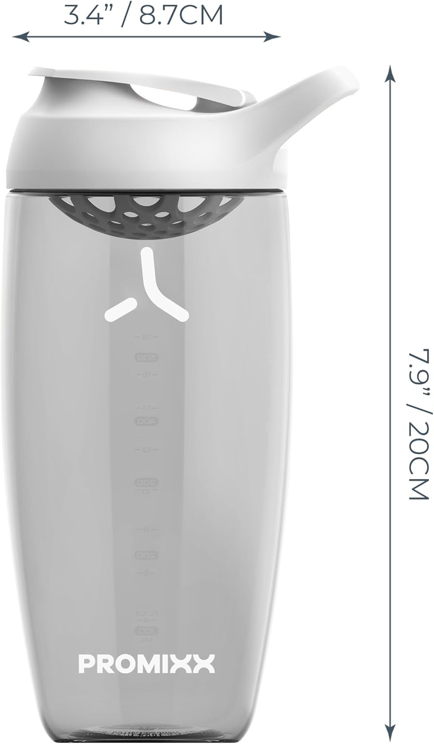 Promixx Pursuit Protein Shaker Bottle (24 oz) – Silent No-Ball Mixer, Leak-Proof Lid, BPA/BPS & Phthalate-Free ECOZEN – Easy-Clean Shaker Cup for Protein Shakes, Pre & Post-Workout Smoothies