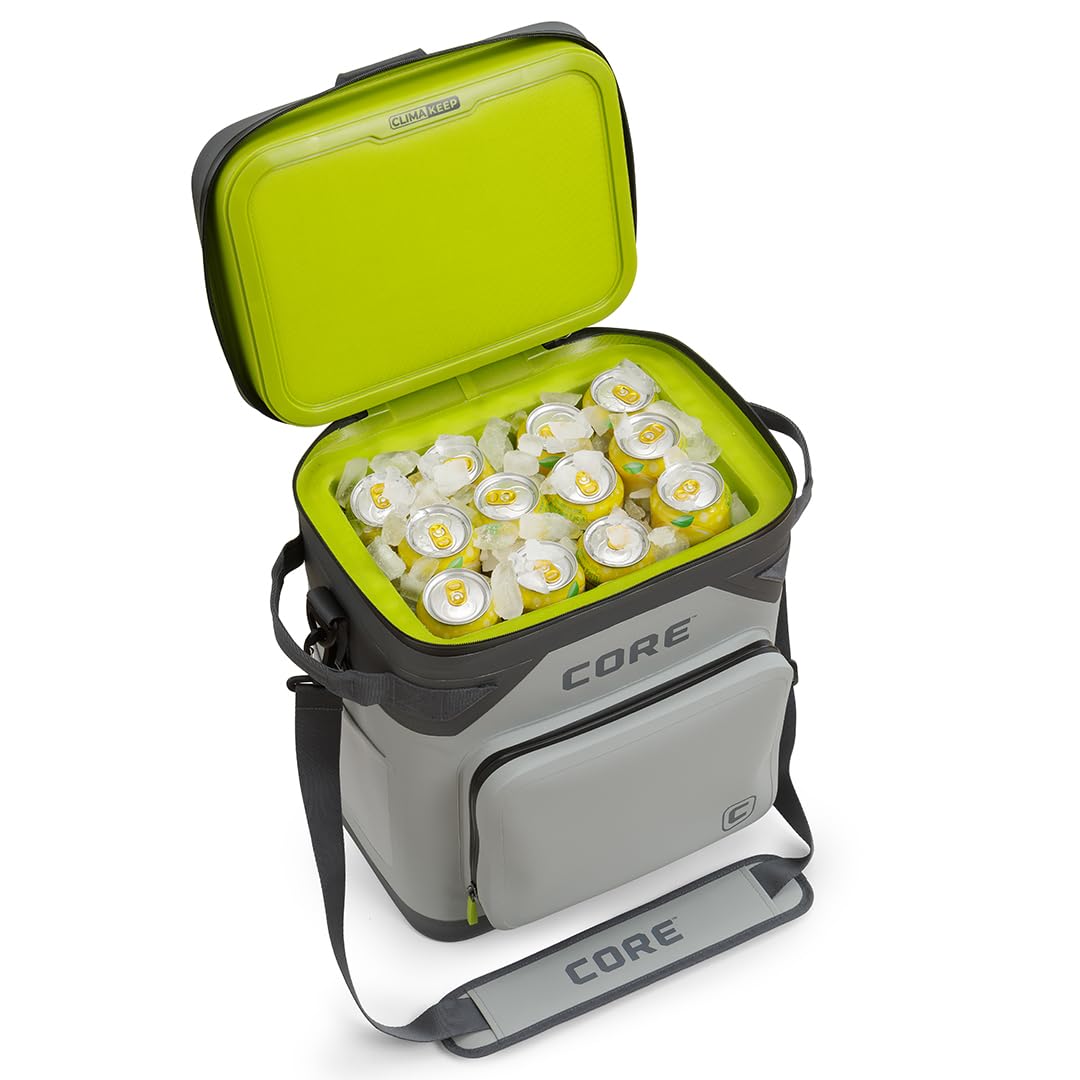 CORE Magnetic Leak Proof Soft Cooler with Waterproof Zipper | Insulated Bag Portable Ice Chest Box | Best Soft Cooler for Food & Beverages for Tailgating, Car Camping, Travel, and Family Beach Picnics