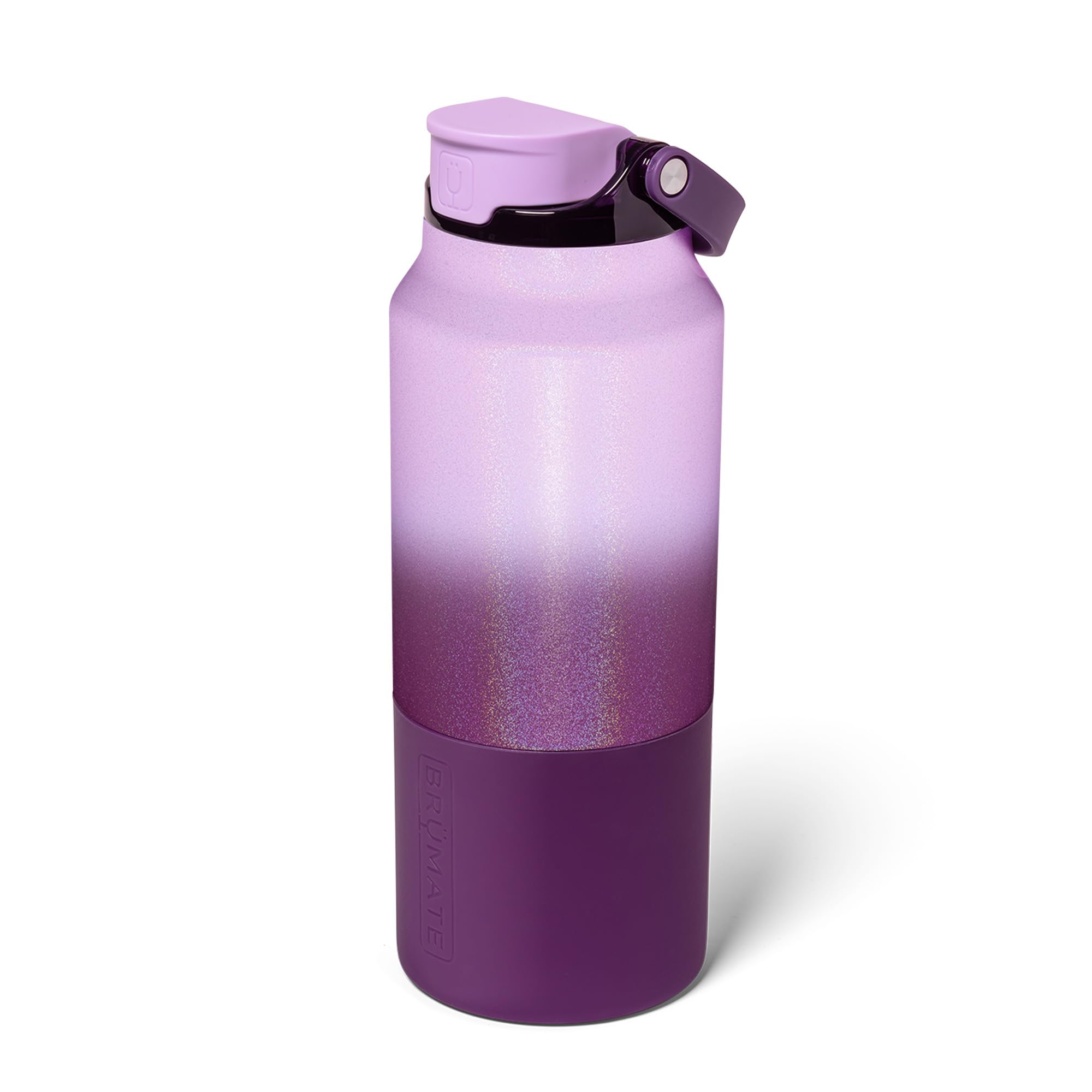 BrüMate Rise 25oz Water Bottle With 100% Leakproof Covered Silicone Straw | Insulated Stainless Steel Water Bottle | Cup-Holder Friendly | Fast Flow | Soft Sip Silicone Spout | BPA-Free (Dark Aura)