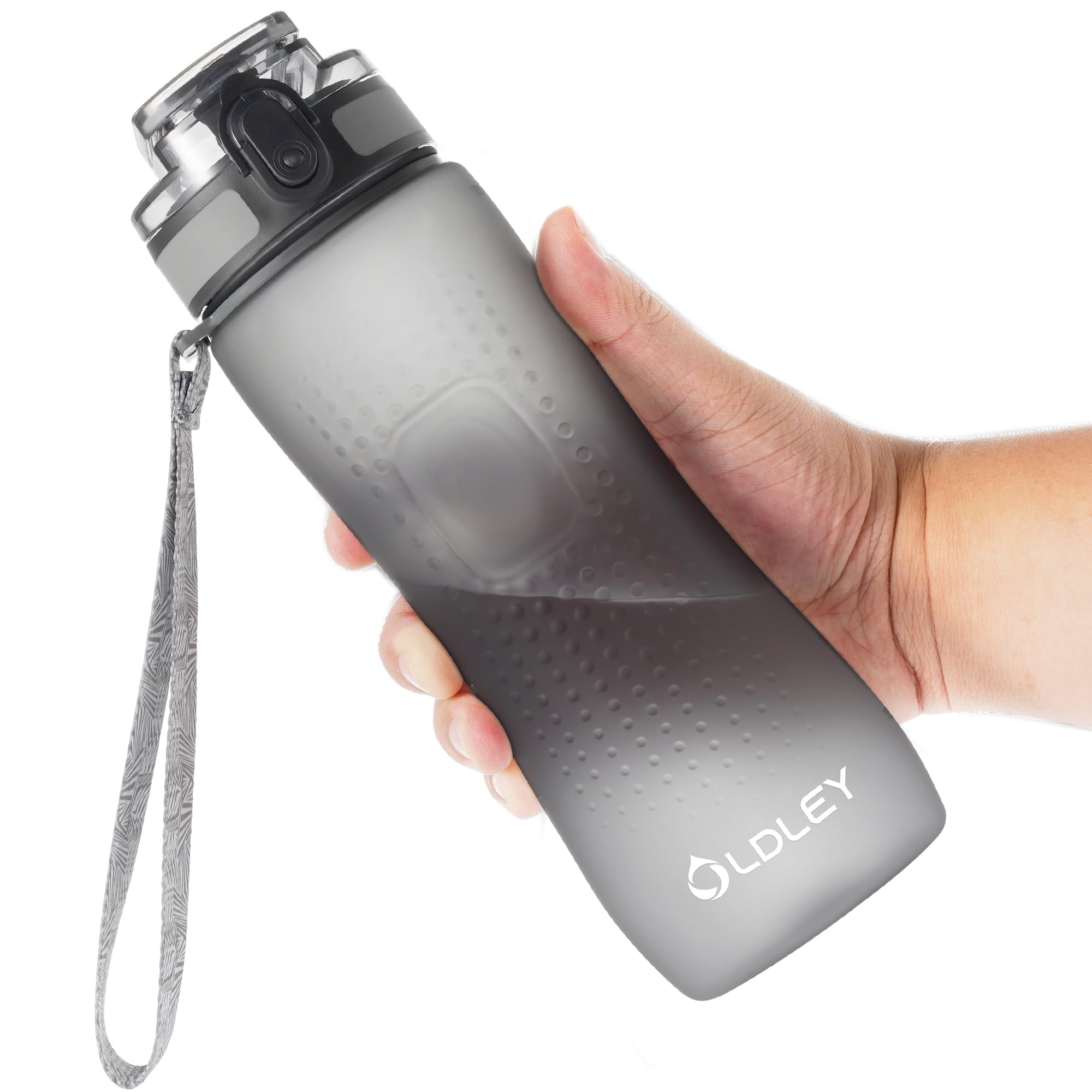 OLDLEY 32 oz Water Bottle, Motivational Water Bottle with Time Marker, Sports Water Bottle With Strap, Leakproof & BPA Free Large Water Bottles for School, Gym, Travel, Outdoor, Tritan, Transparent