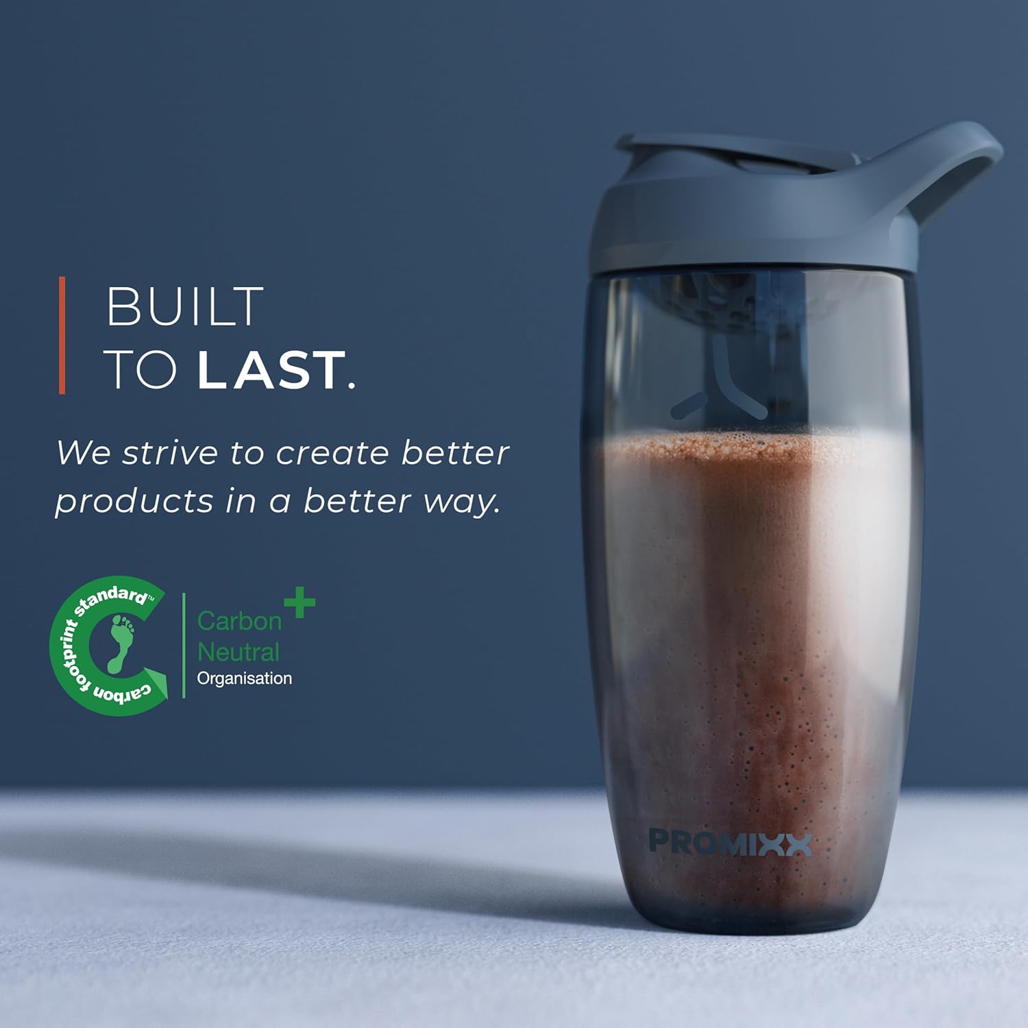 Promixx Pursuit Protein Shaker Bottle (24 oz) – Silent No-Ball Mixer, Leak-Proof Lid, BPA/BPS & Phthalate-Free ECOZEN – Easy-Clean Shaker Cup for Protein Shakes, Pre & Post-Workout Smoothies