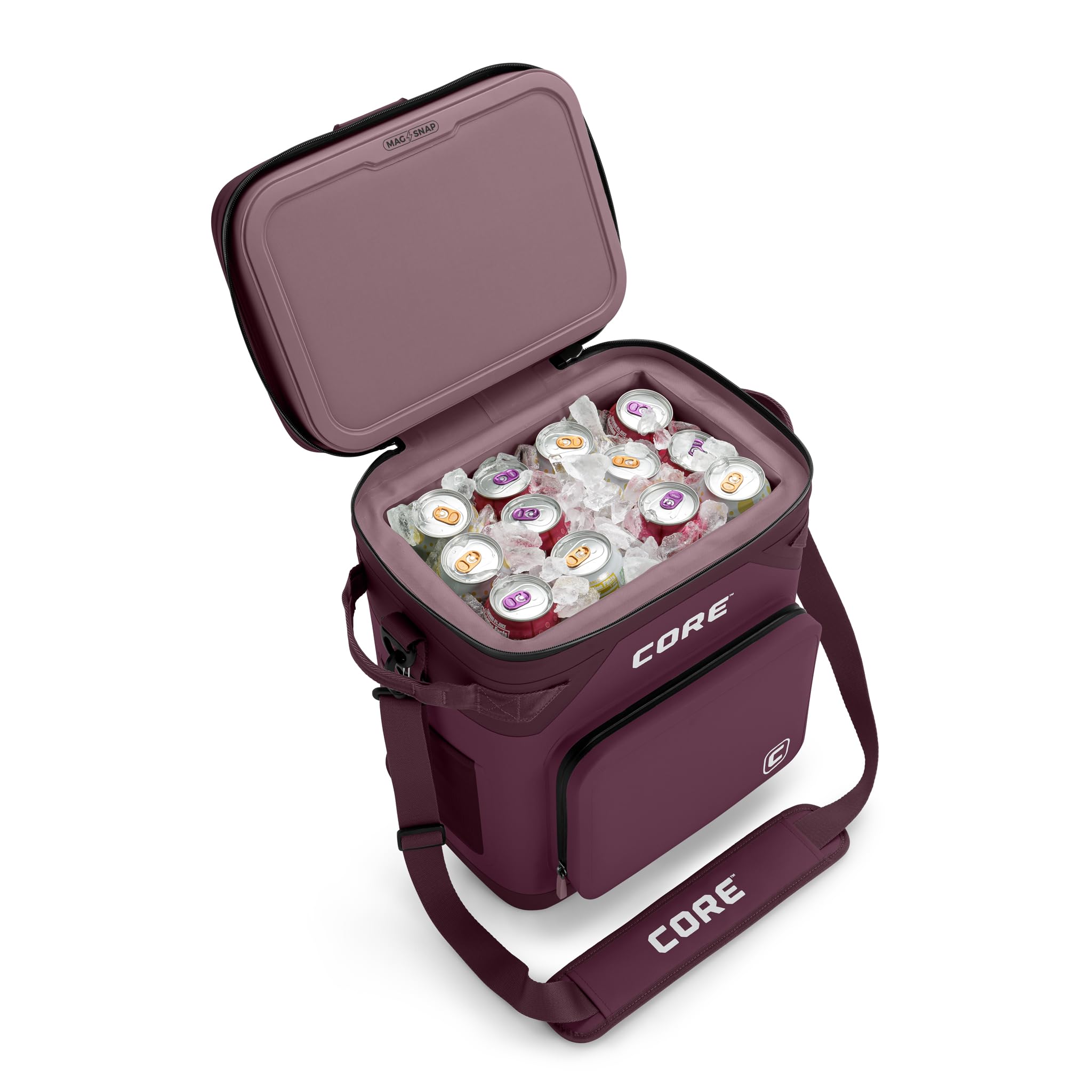 CORE Magnetic Leak Proof Soft Cooler with Waterproof Zipper | Insulated Bag Portable Ice Chest Box | Best Soft Cooler for Food & Beverages for Tailgating, Car Camping, Travel, and Family Beach Picnics