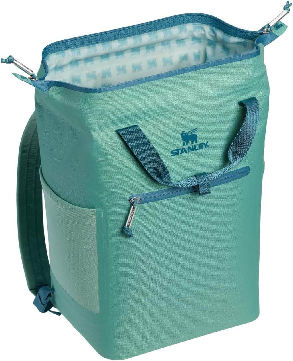Stanley All Day Madeleine Mini Backpack Soft Cooler 14 Quarts | 20 Can Cooler with Handle and Shoulder Straps | Stays Cold for Hours | Insulated Travel Bag with Zipper | BPA-Free | Spring Green