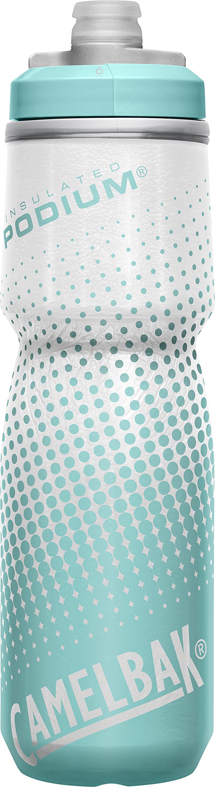 CamelBak Podium Chill Bike Insulated Squeeze Water Bottle Lime/Blue Stripe, 24oz