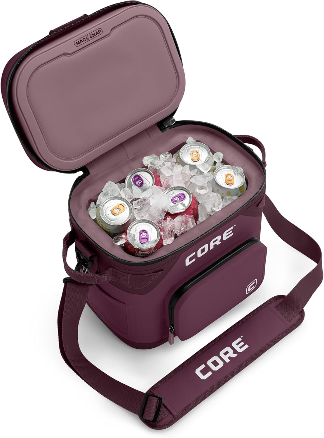 CORE Magnetic Leak Proof Soft Cooler with Waterproof Zipper | Insulated Bag Portable Ice Chest Box | Best Soft Cooler for Food & Beverages for Tailgating, Car Camping, Travel, and Family Beach Picnics