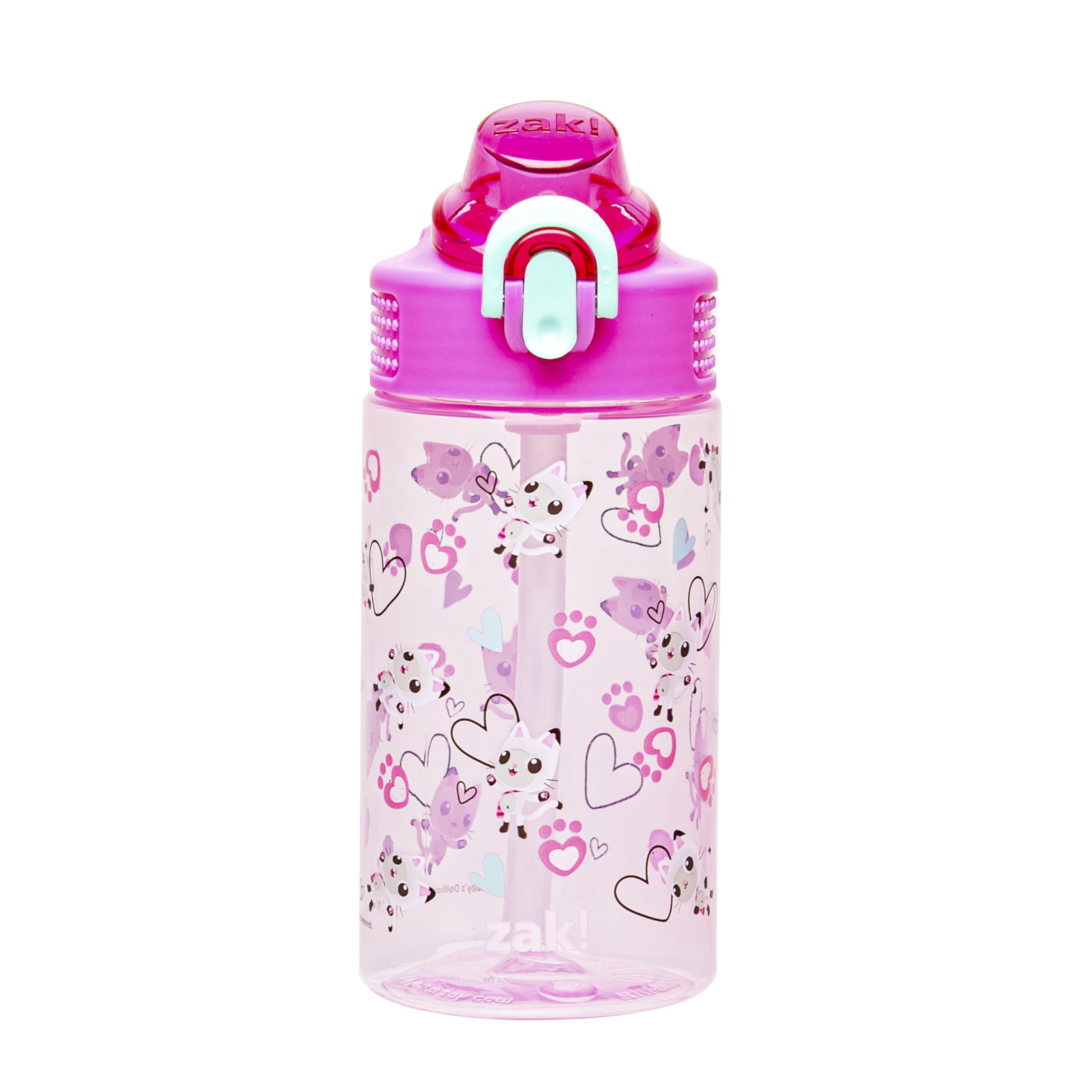 Zak Designs Minecraft Sage Water Bottle For School or Travel, 25oz Durable Plastic Water Bottle With Straw, Handle, and Leak-Proof, Pop-Up Spout Cover (Creeper)