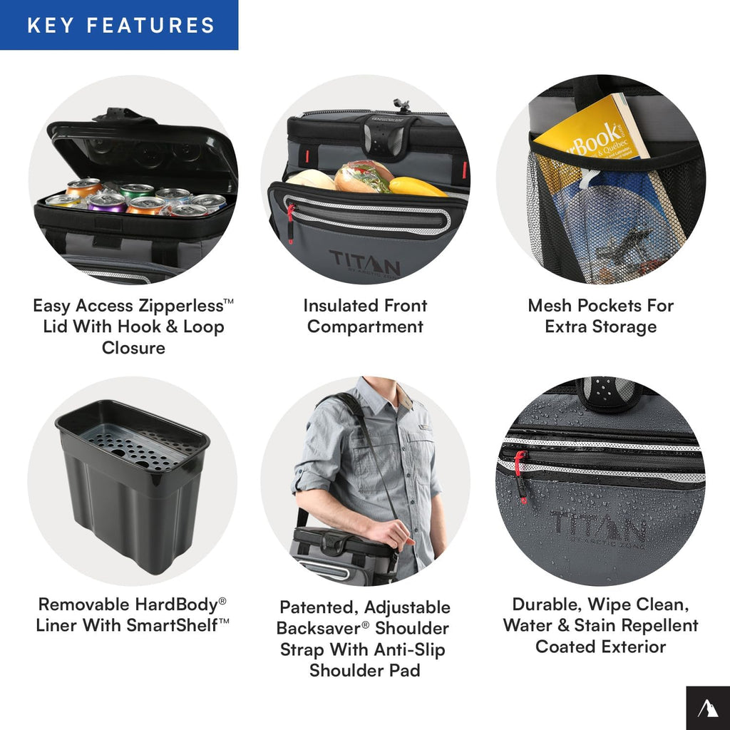 Titan by Arctic Zone Deep Freeze Cooler - Zipperless Hardbody Cooler - Deep Freeze Insulation, HardBody Liner, and SmartShelf