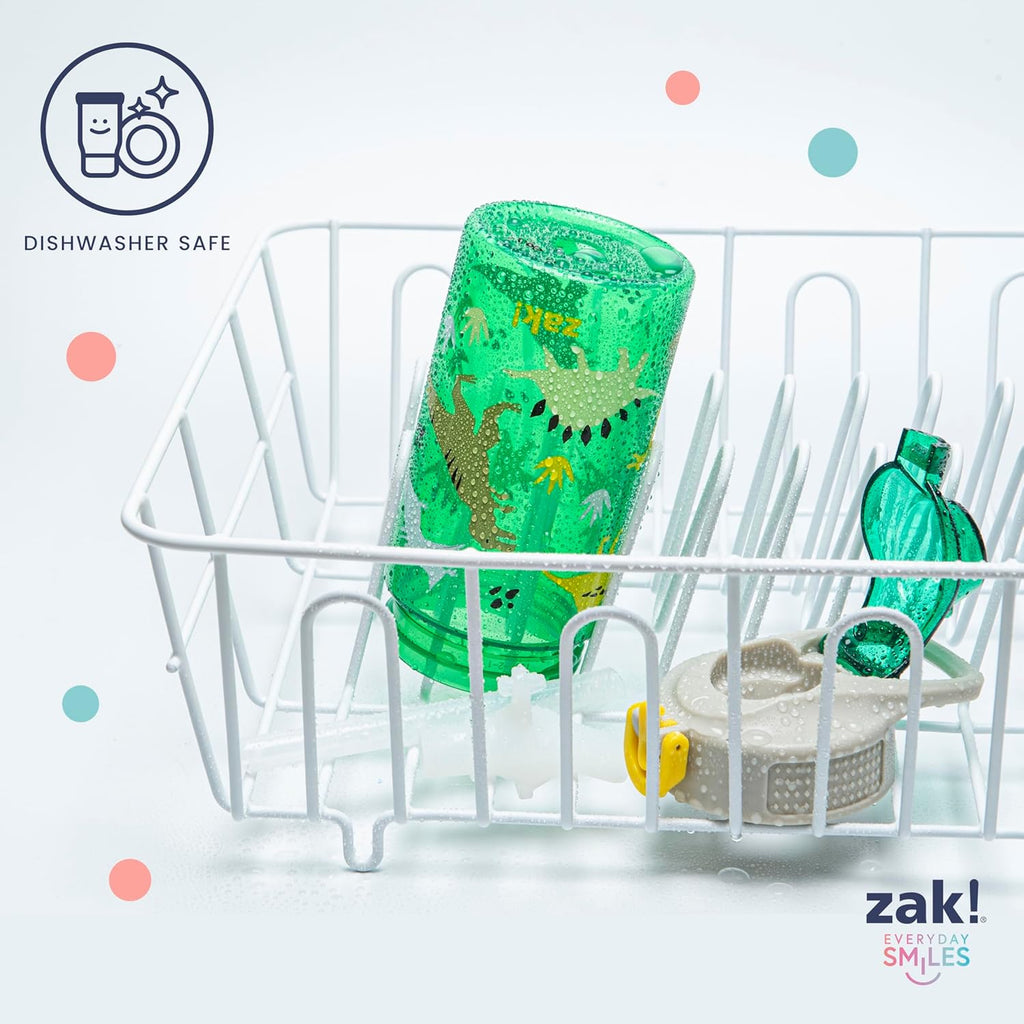 Zak Designs Minecraft Sage Water Bottle For School or Travel, 25oz Durable Plastic Water Bottle With Straw, Handle, and Leak-Proof, Pop-Up Spout Cover (Creeper)