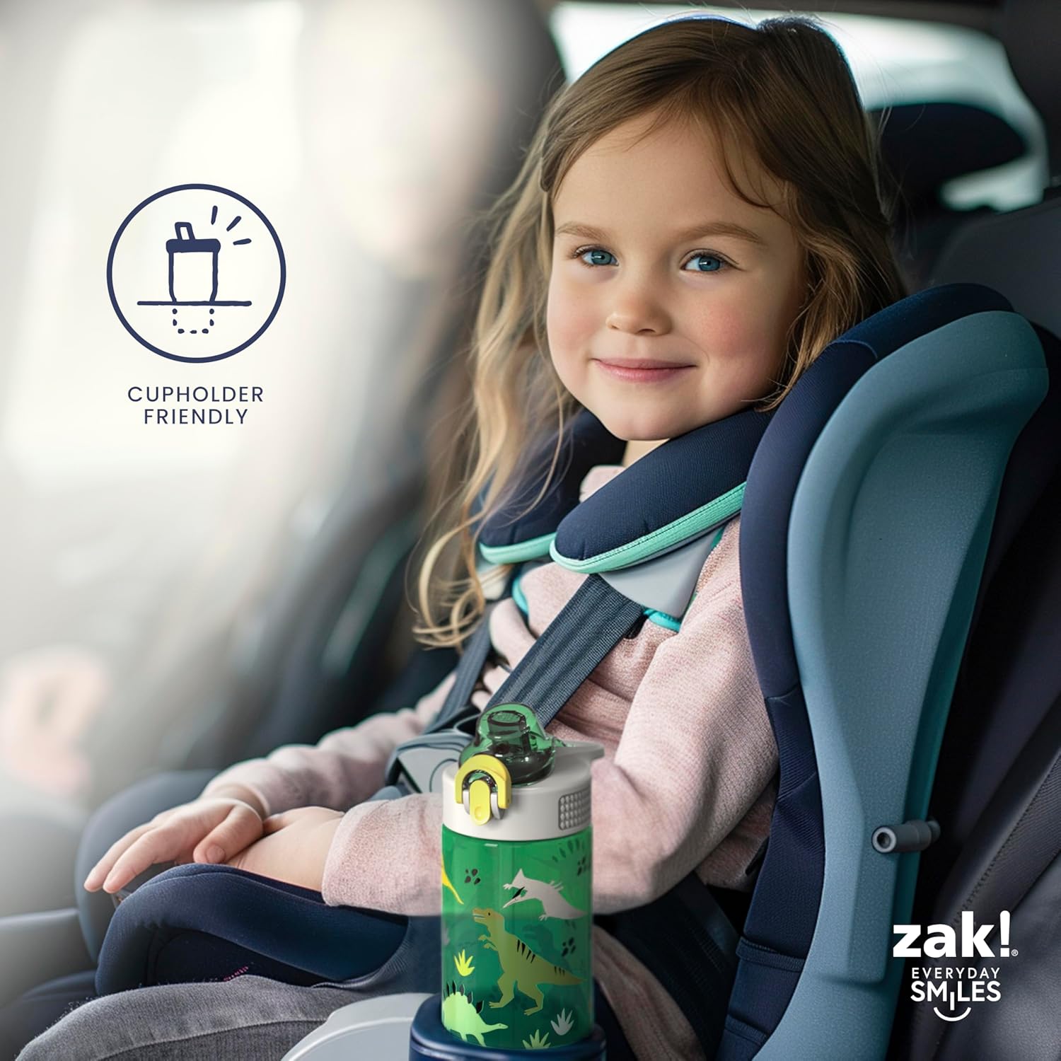 Zak Designs Minecraft Sage Water Bottle For School or Travel, 25oz Durable Plastic Water Bottle With Straw, Handle, and Leak-Proof, Pop-Up Spout Cover (Creeper)